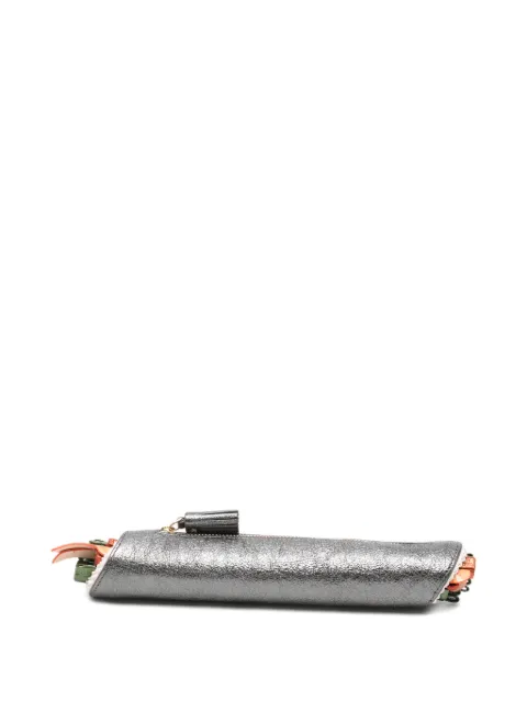 Anya Hindmarch metallic-effect tassel-detail pencil case Grey 208994