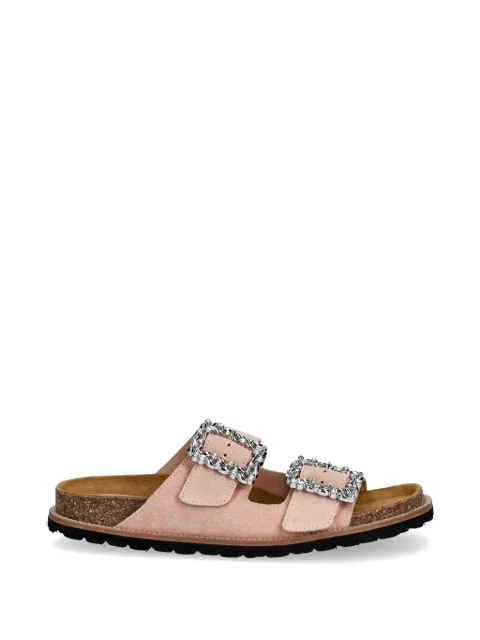 Pollini crystal-embellished leather sandals Pink SA28373G0OTF0609