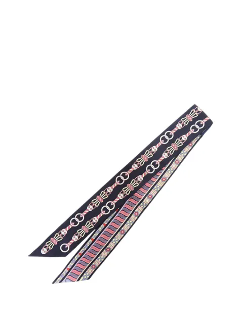 Hermès Pre-Owned 2001-2020 Harnais En Rosace Silk Twilly Scarf scarves Blue Y0MNF8V9DYN0TCCS