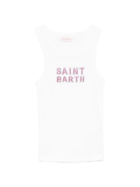 MC2 Saint Barth bead-embellished ribbed tank top White AAD001
