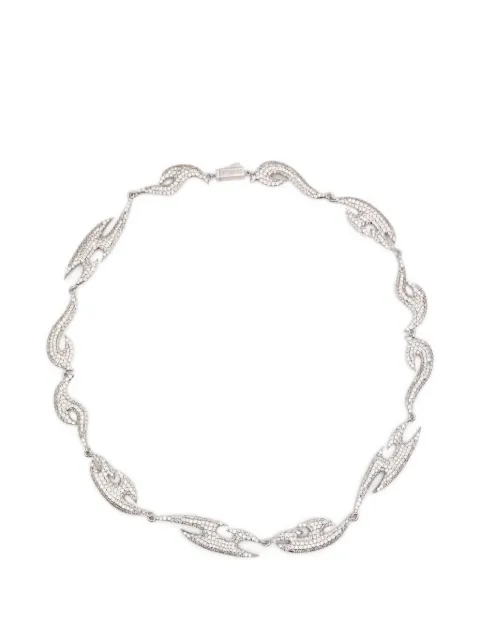 DARKAI crystal-embellished flame necklace Silver DICO0074BBDIL