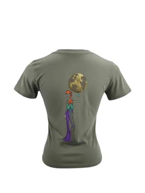 Madison Maison Olive graphic-print T-shirt Green BANDANAGIRLWITHGLOBE