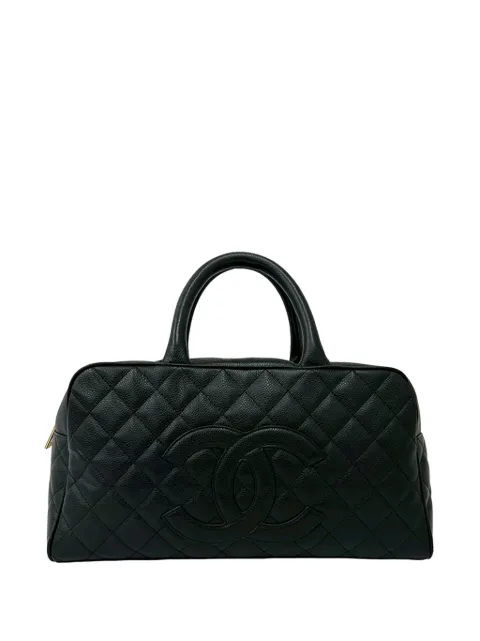 CHANEL Pre-Owned 2005-2006 Large CC Quilted Caviar Bowler Bag handbag Black TV9F9MSOUT8ATGHN