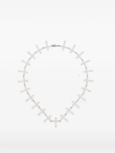 DARKAI Cross Tennis crystal-embellished necklace Silver DICO0095BBDIL