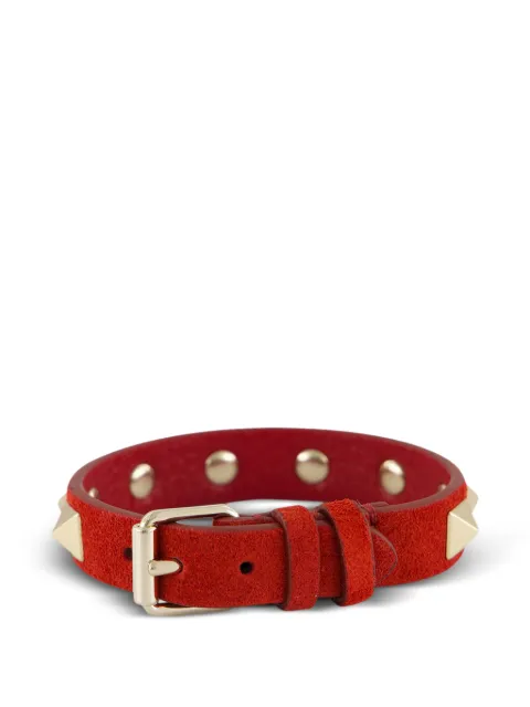 Valentino Garavani Rockstud suede bracelet Red WJ0X53KQQ