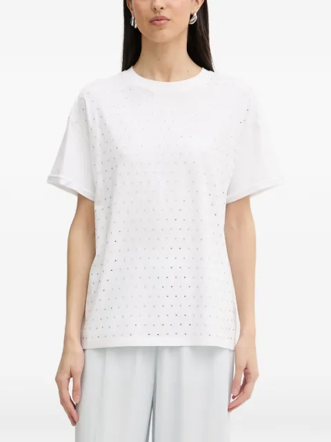 Silvian Heach Sedibana crystal-embellished short-sleeve T-shirt White GPP26093TS