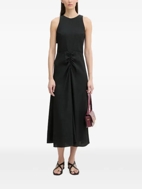 Sessùn Lua ruched open-back midi dress Black 26205002