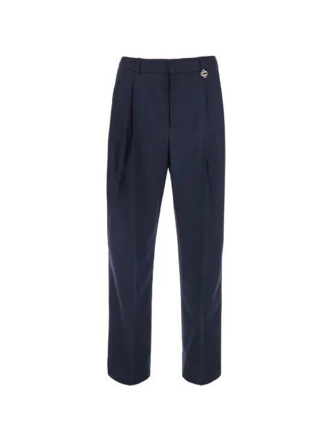 Casablanca logo-plaque pleated trousers Blue MPF26TR45901