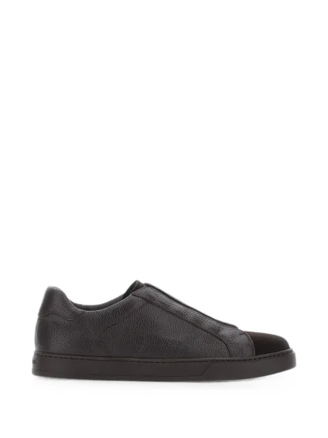 Doucal's grainy-leather panelled sneakers Brown DU3542SPENPF651TM23