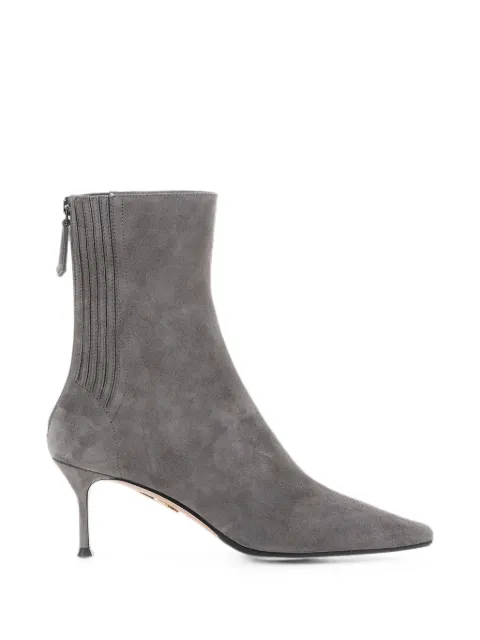 Aquazzura ribbed-panel suede ankle boots Grey SAHMIDB0SUE