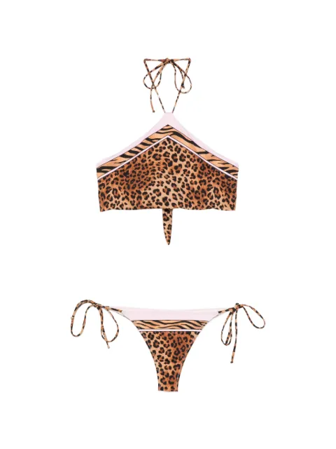 MC2 Saint Barth animal-print halterneck bikini Neutrals NRB0001MRL0001