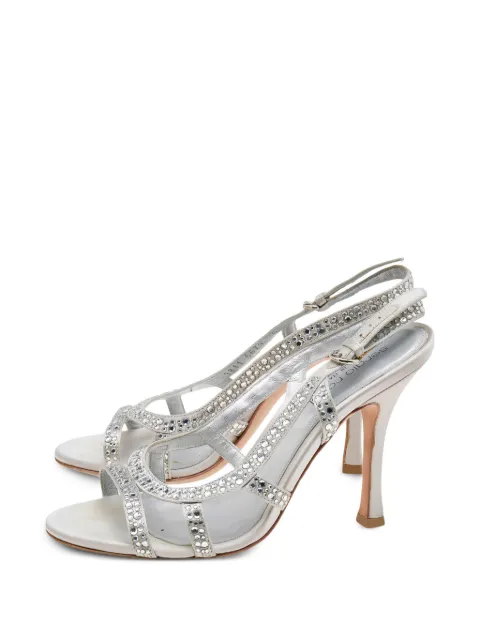 Sergio Rossi Vintage crystal-embellished slingback-strap sandals Silver 599594