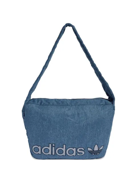adidas Shopper Washed Effect logo-print shoulder bag Blue KE0681