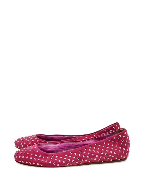 Le Silla crystal-embellished suede ballet flats Pink 611271