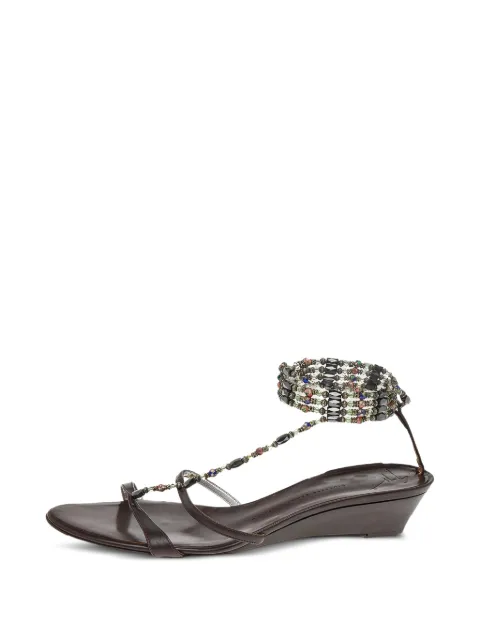 Giuseppe Zanotti Vintage embellished chain sandals Brown 500037