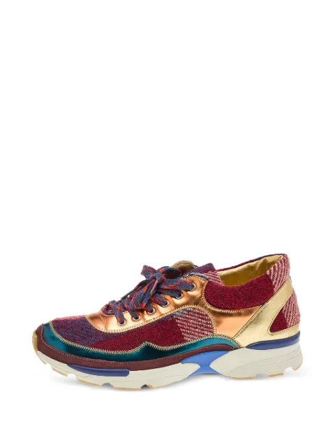 CHANEL Pre-Owned CC tweed sneakers Red 569334