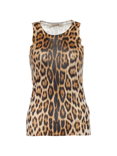 Roberto Cavalli Vintage leopard-print knit tank top Neutrals 670594