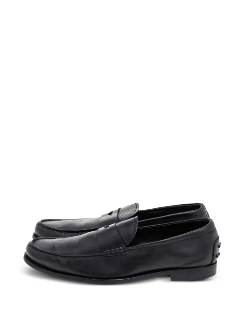 Tod's Vintage penny keeper leather loafers Black 541283