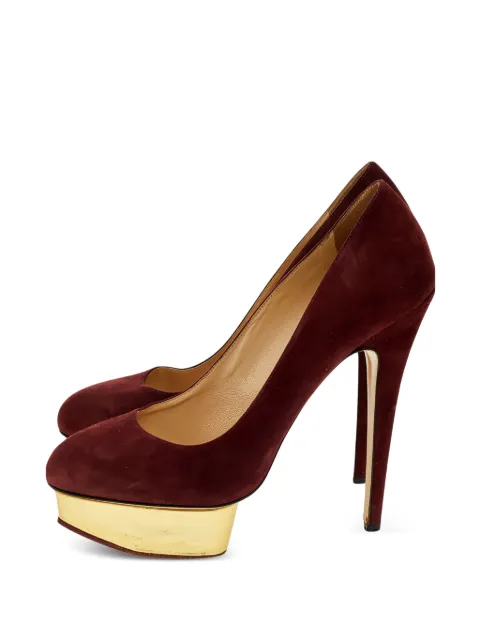Charlotte Olympia 155mm Dolly platform heeled pumps Red 559917