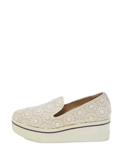 Stella McCartney Pre-Owned Floral-lace slip-on sneakers Neutrals 492032