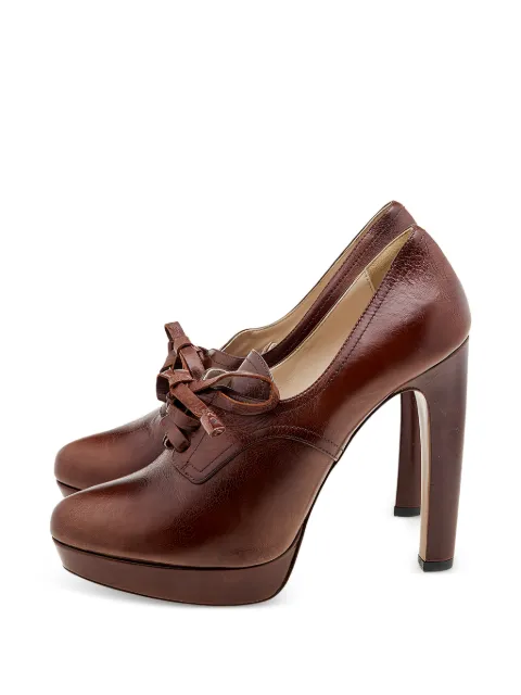 Prada Pre-Owned lace-up platform ankle boots Brown 612746