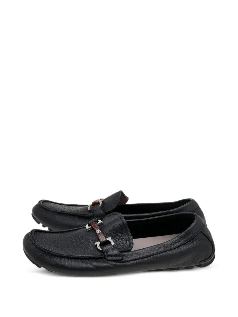 Ferragamo Pre-Owned Gancini Bit slip-on loafers Black 612858