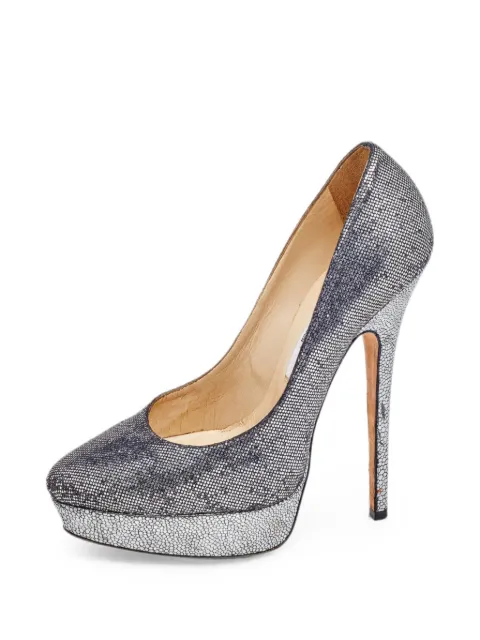 Jimmy Choo Pre-Owned Eros glitter platform pumps Grey 577595