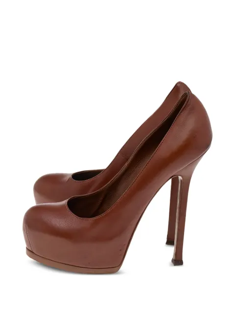 Saint Laurent Pre-Owned Tribtoo platform pumps Brown 569298