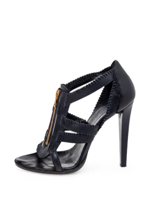 Balenciaga Pre-Owned caged leather sandals Blue 601547