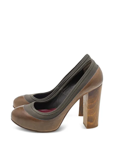 Chloé Pre-Owned Beckie platform pumps Brown 608232
