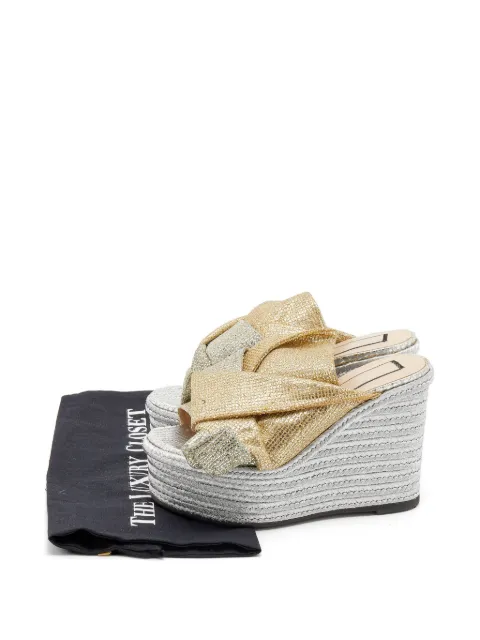 Nº21 knot-detail heeled espadrilles Silver 663833