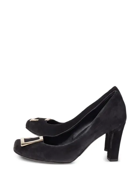 Gucci Pre-Owned square-toe metal-trim pumps Black 492236