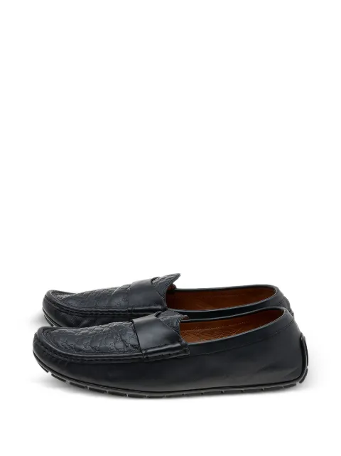 Gucci Pre-Owned Guccissima leather penny loafers Black 595730