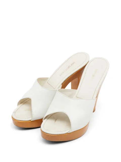 Sergio Rossi wooden platform sandals White 668152