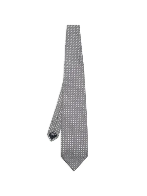 BOSS square-patterned jacquard tie Grey 605025