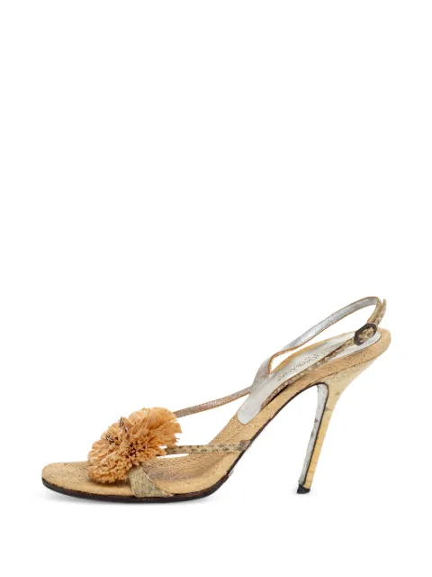 Dolce & Gabbana Pre-Owned fringe-detail jute heeled sandals Neutrals 487931
