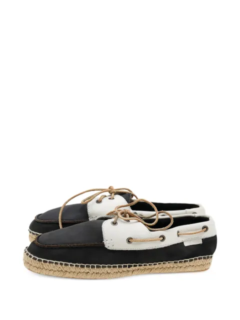 Giorgio Armani Pre-Owned nubuck leather espadrille shoes Black 613131