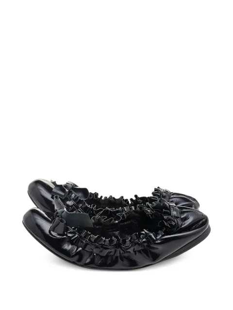 Miu Miu Pre-Owned patent-leather bow-detail ballet flats Black 597909
