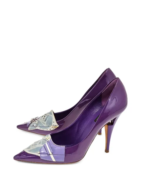Valentino Garavani Pre-Owned Riviera patchwork heeled pumps Purple 526062