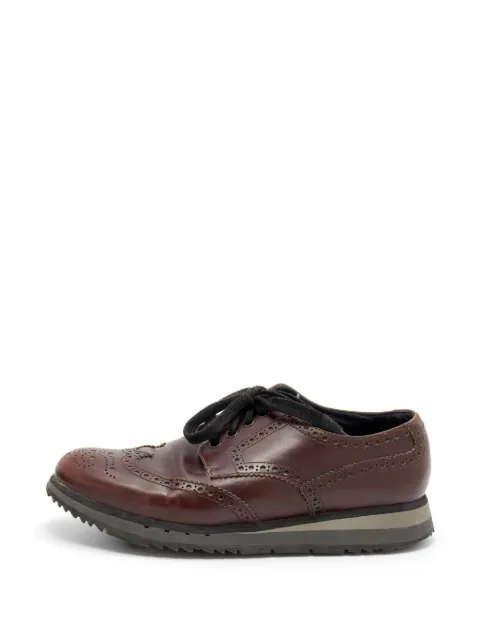 Prada Pre-Owned brogue leather derby shoes Brown 666318