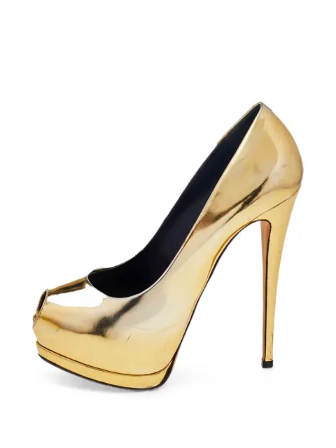 Giuseppe Zanotti Vintage peep-toe platform pumps Gold 509969
