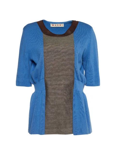 Marni Pre-Owned colorblock rib-knit top Blue 653532