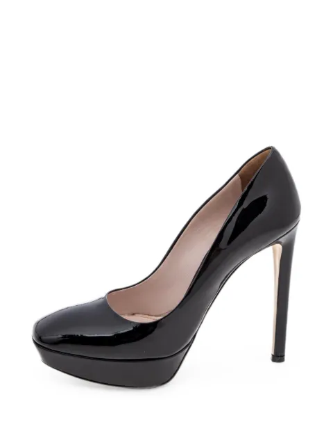 Miu Miu Pre-Owned platform square-toe pumps Black 601549