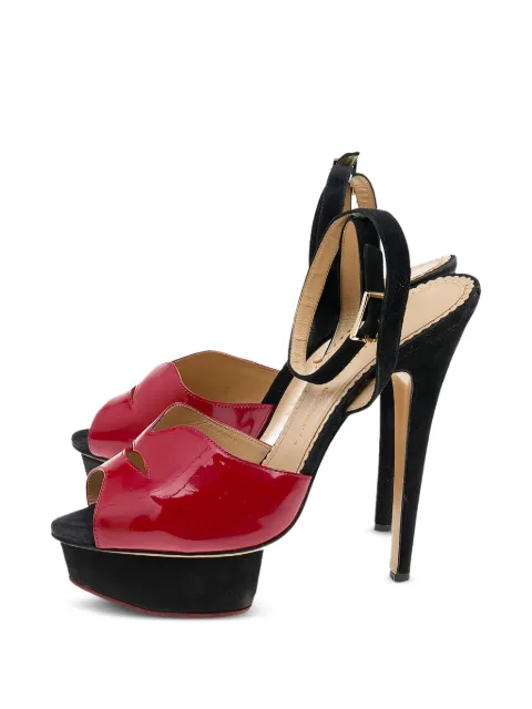 Charlotte Olympia patent leather platform sandals Red 596970