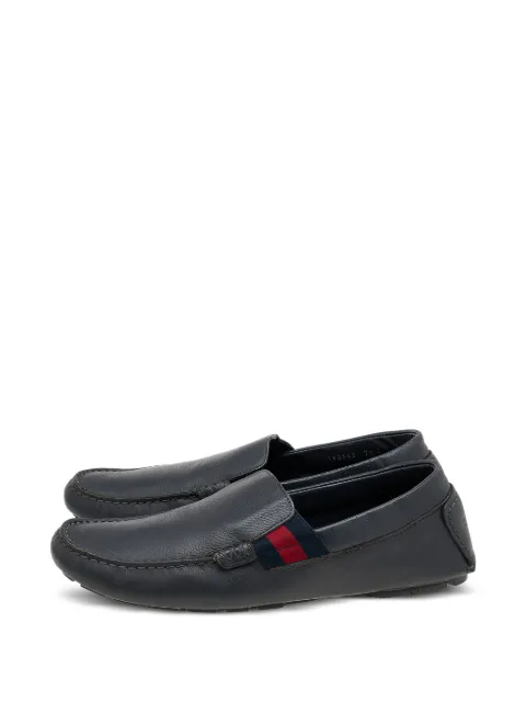 Gucci Pre-Owned Web-stripe loafers Grey 611431