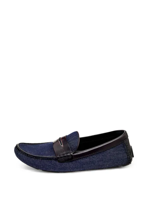 Louis Vuitton Pre-Owned penny strap denim loafers Blue 569881