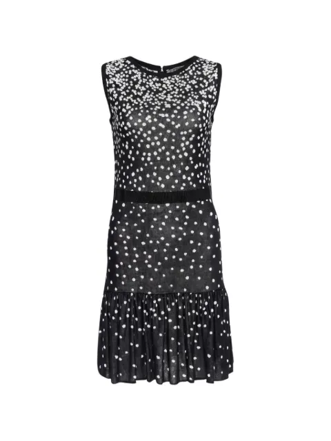 Giambattista Valli Vintage polka dot flared midi dress Black 633680