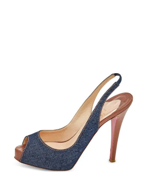 Christian Louboutin Pre-Owned Lady Peep slingback sandals Blue 565087