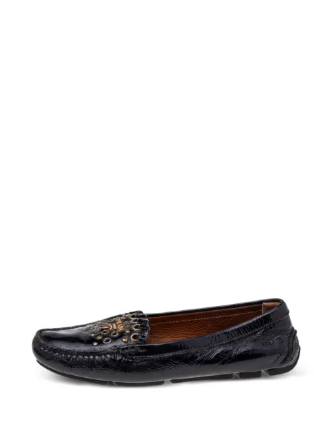 Prada Pre-Owned studded logo-detail boat shoes Black 541091