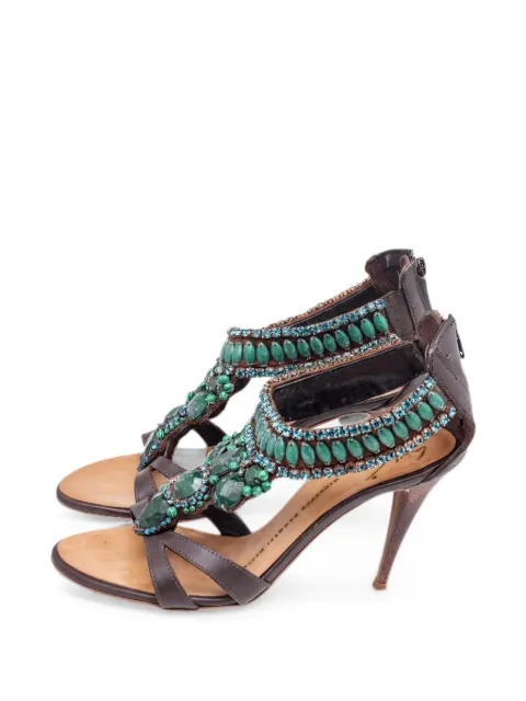 Giuseppe Zanotti Vintage crystal-embellished ankle-strap sandals Brown 521290